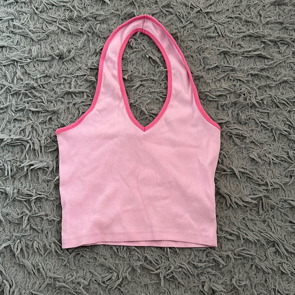 Pink Halter Crop Top